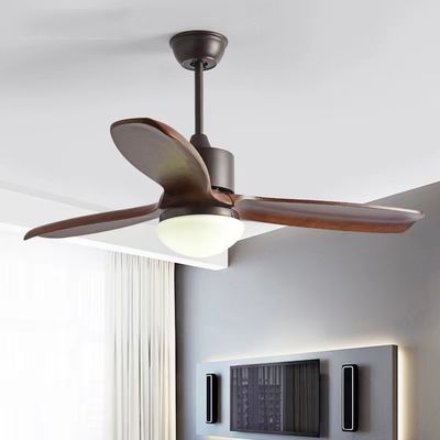 52 인치 LED 3 블레이드 목재 천장 팬 DC 모터 라이트 목재 천장 팬