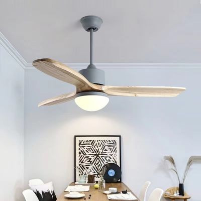 52 인치 LED 3 블레이드 목재 천장 팬 DC 모터 라이트 목재 천장 팬